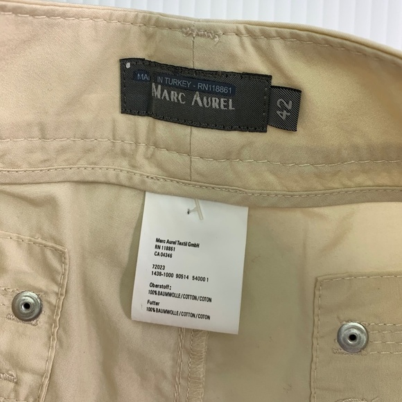 Marc Aurel Shorts Size 12 EU 42 Adjustable Leg Length Cotton Cargo Khaki Work - Picture 4 of 9